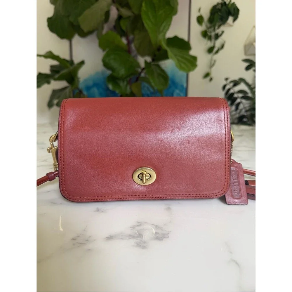 Coach Legacy Leather Penny Shoulder Crossbody Bag 19914 British Tan Cognac